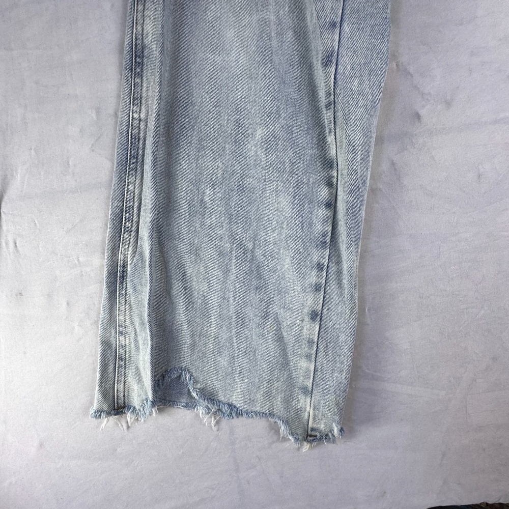 PacSun Womens Baggy Jeans Blue Denim 5-Pocket Raw Hem Light Wash Whisker 26 - Picture 12 of 16